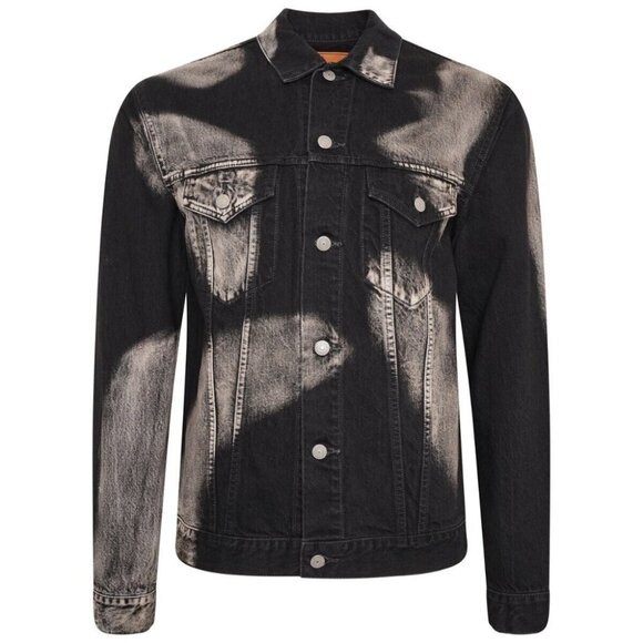 Yohji Yamamoto Pour Homme Washed Denim Jacket Mens 3 M Black He-Y07-534-1 - Picture 2 of 14